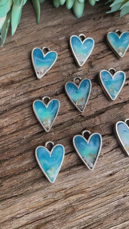 Ocean Wave Heart Earrings
