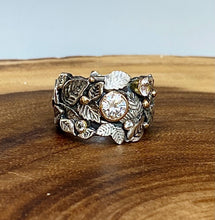Load image into Gallery viewer, Garden of Eden Ring, Sterling Silver &amp; 14k Yellow Gold With Moissanite

