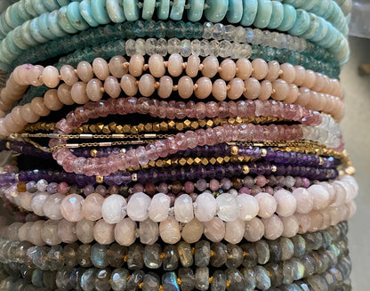 Larimar Hand Knotted Gemstone Candy Necklace