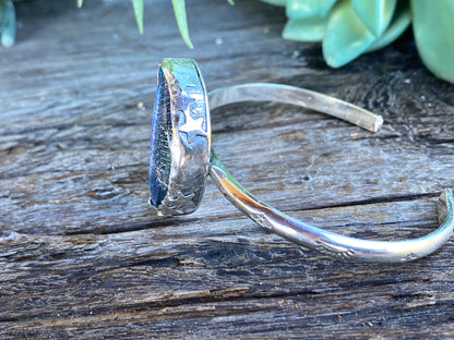 Opalite Moon Galaxy Cuff Bracelet - Sterling Silver Moon Bracelet