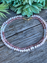 Load image into Gallery viewer, Pink Rose Quartz Gemstone Hand knotted Silk Necklace
