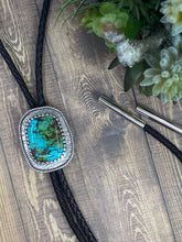 Load image into Gallery viewer, Hubei Turquoise And Sterling Silver Bolo Tie
