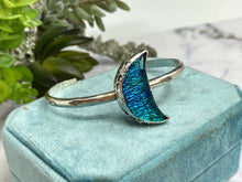 Load image into Gallery viewer, Opalite Moon Galaxy Cuff Bracelet - Sterling Silver Moon Bracelet
