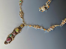 Load image into Gallery viewer, Recycled 18k Gold  &amp; Sterling Silver, Tourmaline,Opal, Emerald- Spring In Bloom Necklace
