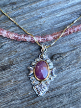 Load image into Gallery viewer, Pink Tourmaline And Rainbow Moonstone Faceted Gemstone Necklace
