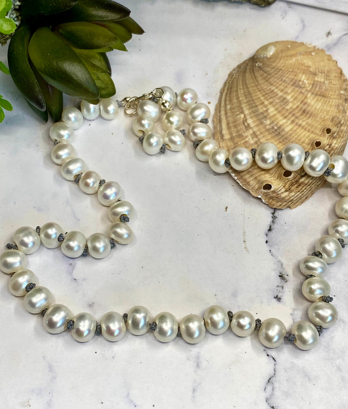 Baroque Freshwater Pearl Hand Knotted Necklace