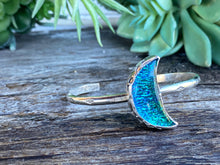 Load image into Gallery viewer, Opalite Moon Galaxy Cuff Bracelet - Sterling Silver Moon Bracelet
