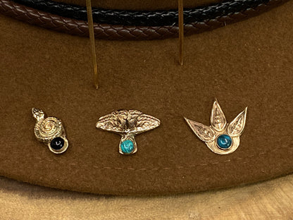 Gold Bronze And Gemstone Hat Pins, Scarf Pins And Tie Tacks