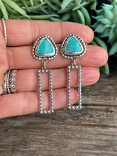 Load image into Gallery viewer, Sterling And Turquoise Beaded Post Dangle Earrings
