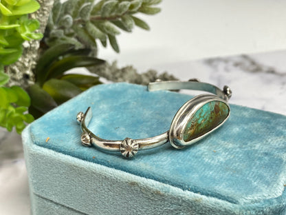Royston Turquoise And Recycled Sterling Silver Cuff Bracelet