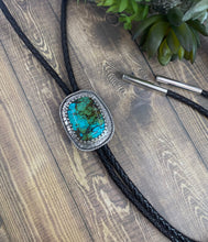 Load image into Gallery viewer, Hubei Turquoise And Sterling Silver Bolo Tie
