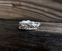 Load image into Gallery viewer, Princess Bride Ring - Recycled Sterling Silver &amp; 14k Yellow Gold With Moissanite (Man Made Diamond).
