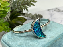 Load image into Gallery viewer, Opalite Moon Galaxy Cuff Bracelet - Sterling Silver Moon Bracelet
