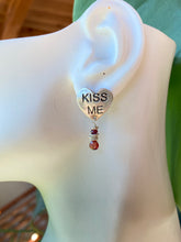 Load image into Gallery viewer, Sweet Tart Heart Earrings With Garnet Drops
