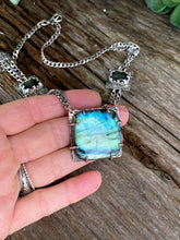 Load image into Gallery viewer, Labradorite And Sterling Silver Triple Gemstone Statement Necklace
