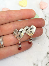 Load image into Gallery viewer, Sweet Tart Heart Earrings With Garnet Drops
