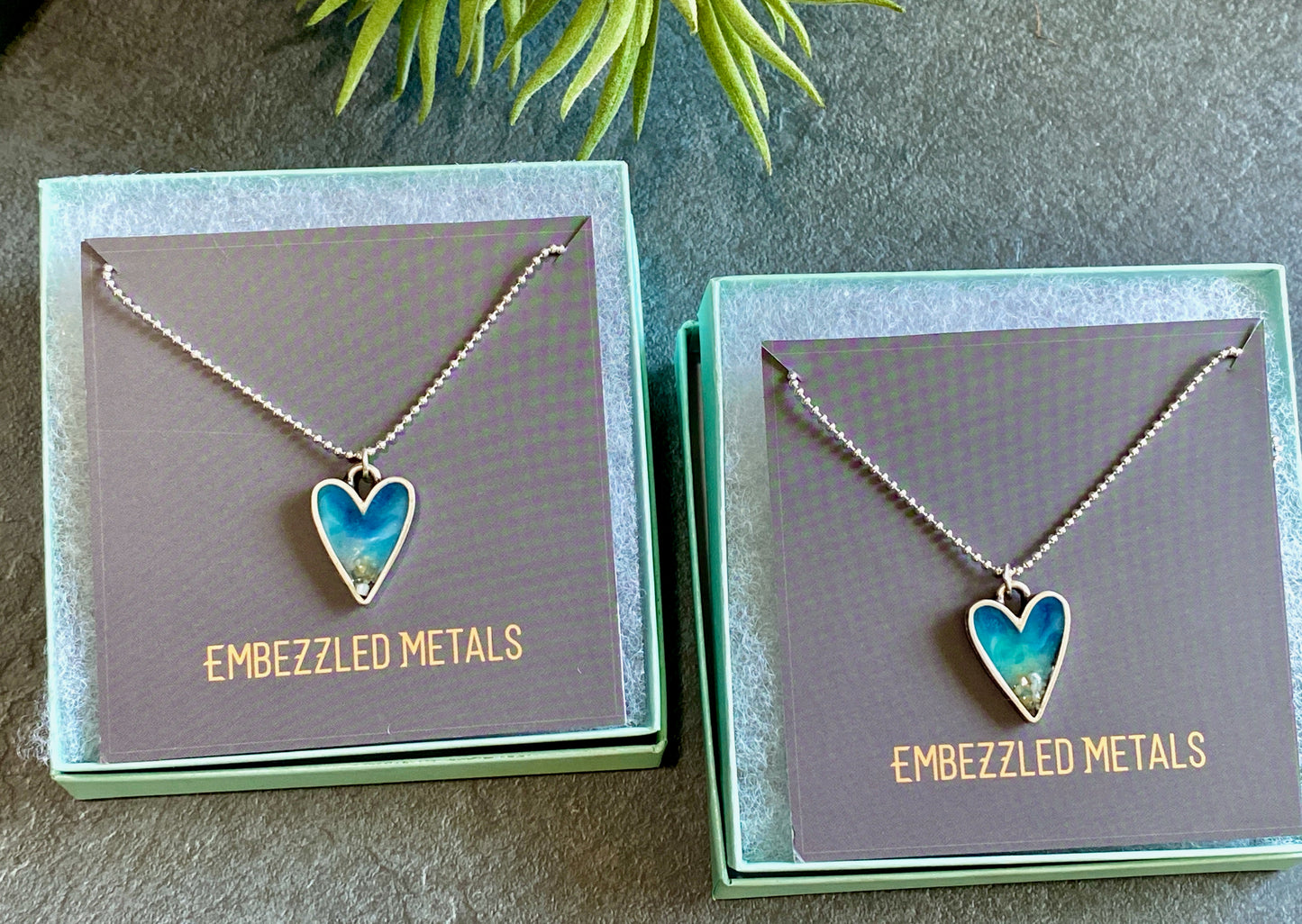 Ocean Wave Heart Pendant